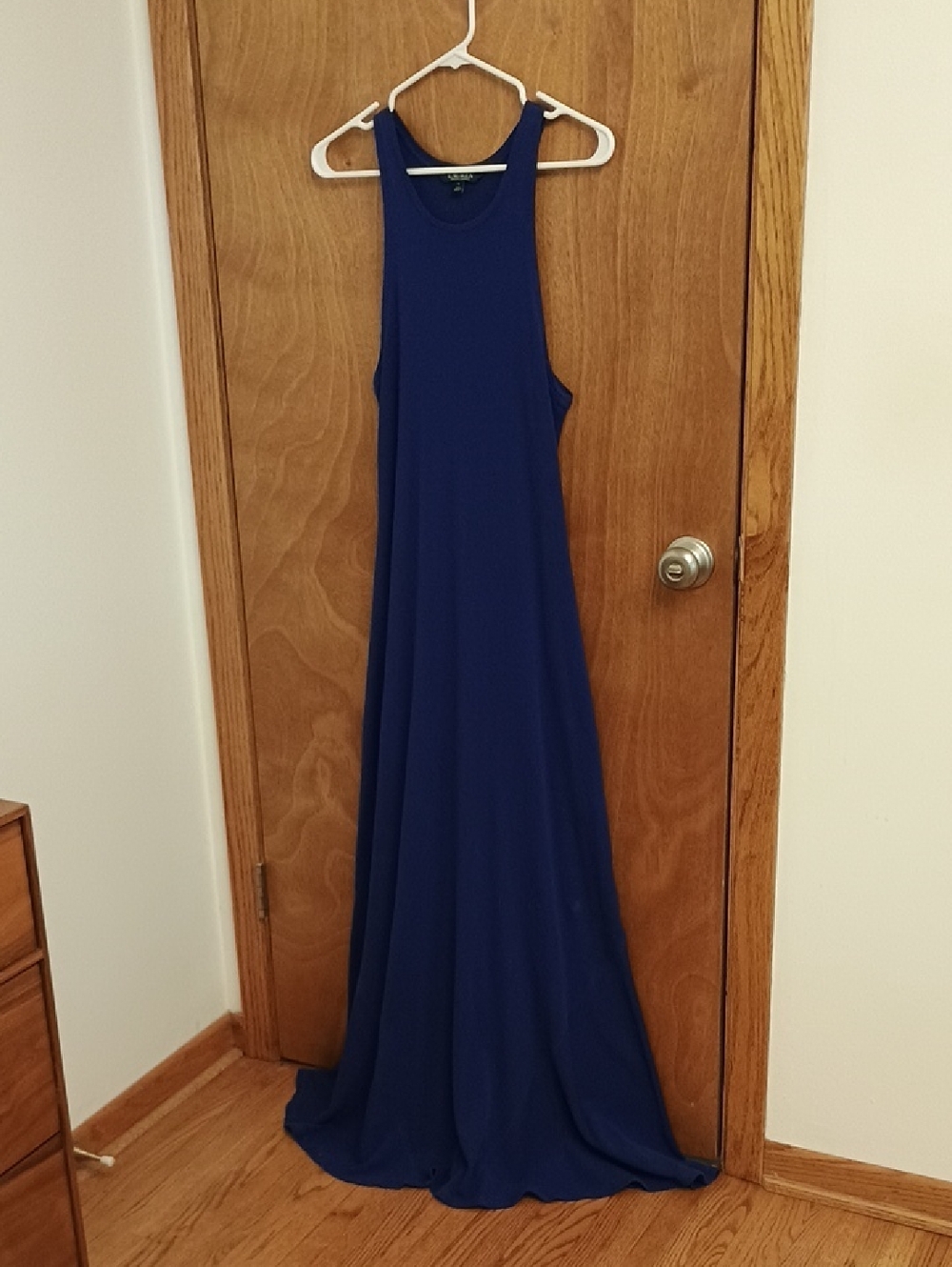 Lauren Ralph Lauren Royal Blue High-Neck Sleeveless Maxi Dress